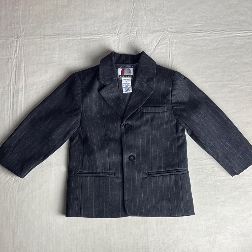 GYMBOREE Special Occasions Boy’s Dark Grey Pinstripe Blazer Size 3
